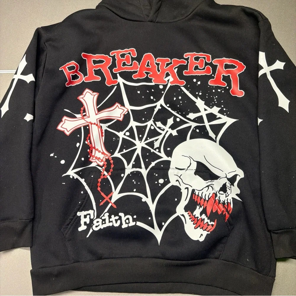 Skull‎ Design Hoodie Long-sleeved Hoodie Men's small